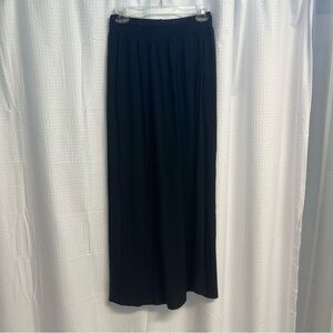 bobi Classic Black Faux Wrap Smocked waist Maxi Skirt xS